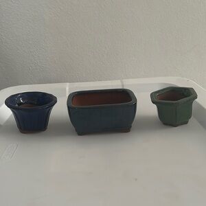 3 ceramic bonsai pot